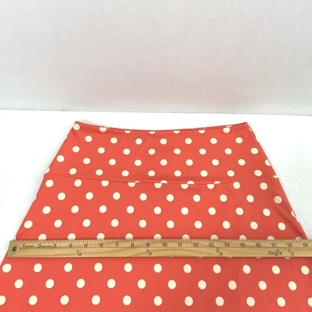 Louie Lucie Skirt Women S Orange Coral Creme Polka Dot A-Line Retro Rockabilly - Picture 8 of 9